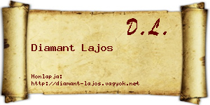 Diamant Lajos névjegykártya